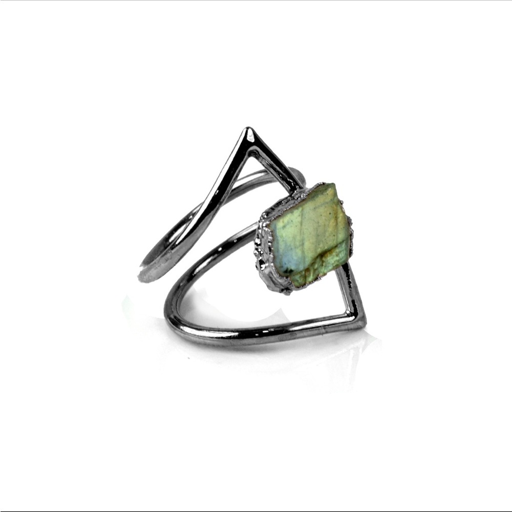 Labradorite Ring Rough Stone Ring Gemstone Ring Handmade Ring Statement Ring